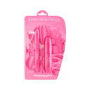 Two pink eyeliner tubes in packaging labeled Diego dalla Palma Kit MyHappyToy Eyeliner sit against a playful pink background featuring a bear, lollipop, and abstract shapes. This eyeliner kit delivers irresistibly defined eyes with bold color payoff, making every application fun and striking.