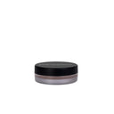 Un piccolo contenitore rotondo di Setseduce - Gel Fissante Professionale Per Sopracciglia, caratterizzato da un elegante coperchio nero e da una base satinata, è posizionato al centro di uno sfondo bianco: perfetto per ottenere un effetto naturale.