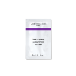 A white sachet of Crema Viso Antietà Globale sample 2ml by Diego dalla Palma Milano, featuring a purple stripe and black text, containing 2 ml 0.1 fl. oz..