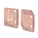Two pink boxes of Trattamento urto Benda Pant® leggings - kit 6 settimane are shown, one holding a single pair and the other displaying five stacked refill packs. Both packages feature an image of a woman’s raised legs wearing light leggings snellenti, with highlighted product details on microcircolazione cutanea and trattamento drenante intensivo visible on the packaging.