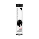Flacone cilindrico da 250 ml di Orgolioriccio - shampoo disciplinante e modellante per capelli ricci, con l'illustrazione di una donna dai capelli ricci.