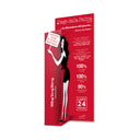 The MINI SIZE MYTOYBOY features red packaging with an illustrated woman in black holding the mascara. Text highlights 100 volume, 100 length, 90 definition, and up to 24-hour wear.