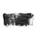 A rectangular black paint brushstroke with visible bristle marks and rough, textured edges on a white background, reminiscent of the bold effect created by a mascara volumizzante like MINI SIZE MYTOYBOY.